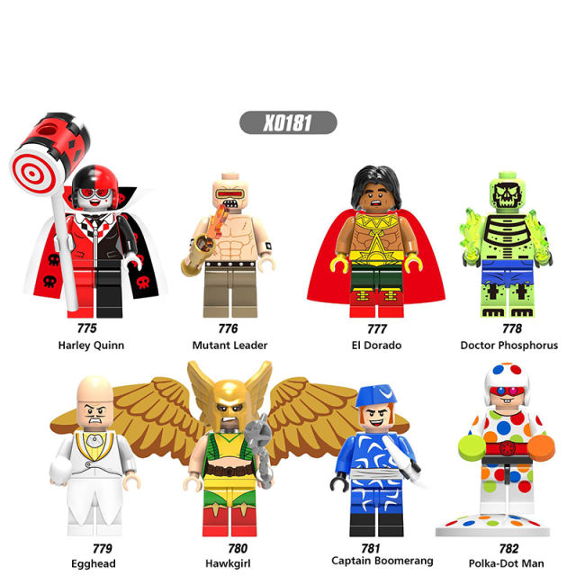 X0181 Marvel Superhero Series Harley Quinn Mutant Leader Minifigures Buildiing Blocks American DC Anime The Avengers Model Gift