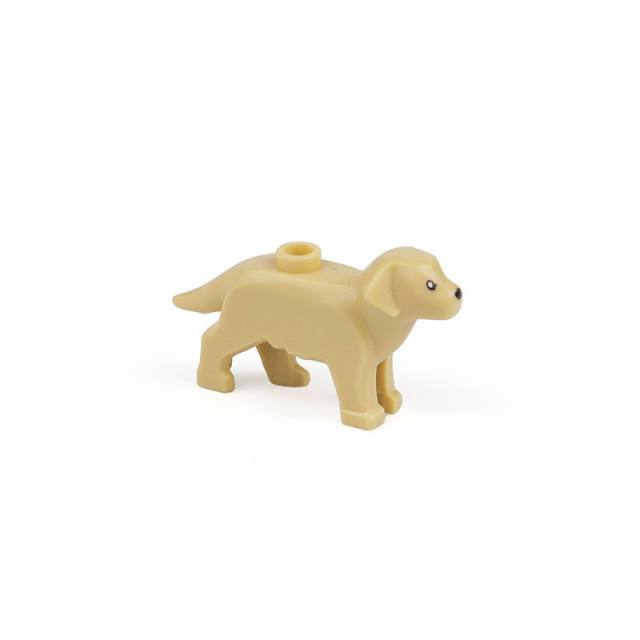 MOC City Animal Series Beige golden Retriever Dog Building Blocks Figure Wildlife Accessories Toy Children Gift Compatible 73937