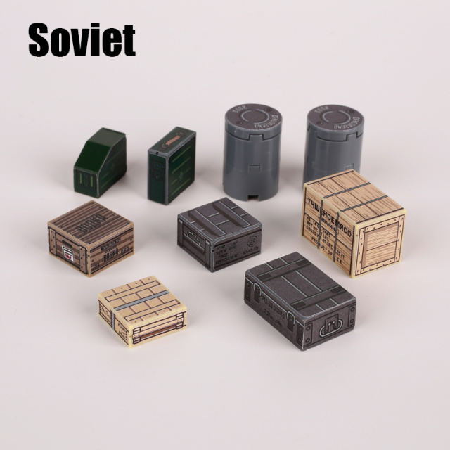 MOC WW2 German USA Soviet British Army Soldiers Sticker Military Building Blocks Weapon Material Package Accessories Parts Toys