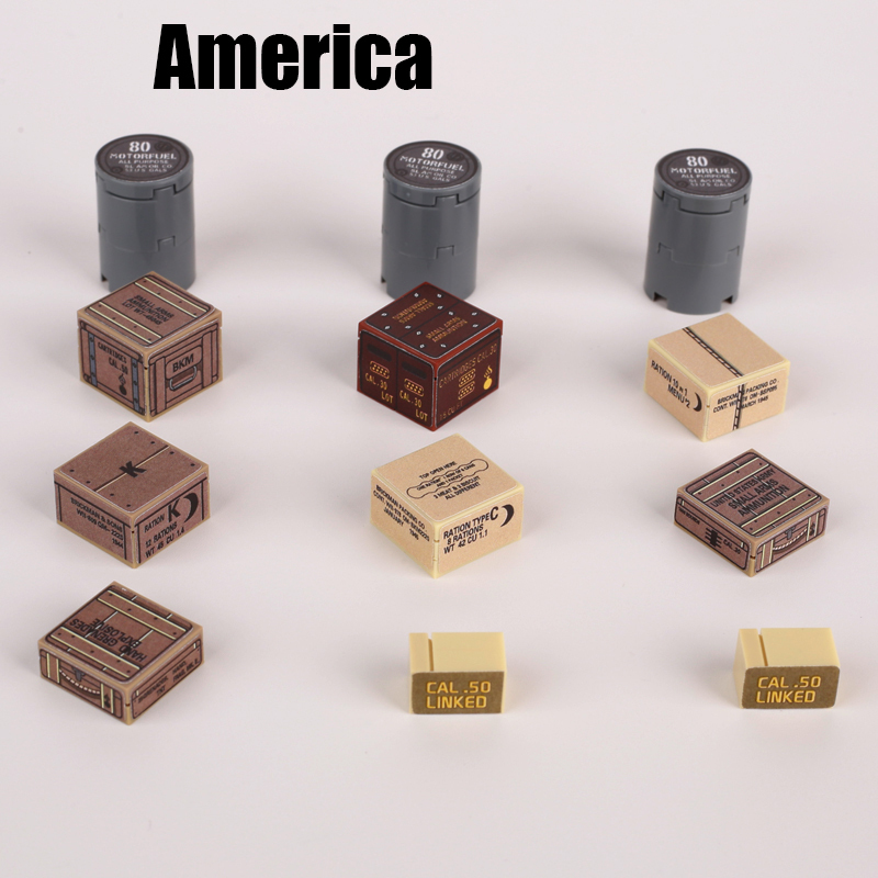 MOC WW2 German USA Soviet British Army Soldiers Sticker Military Building Blocks Weapon Material Package Accessories Parts Toys