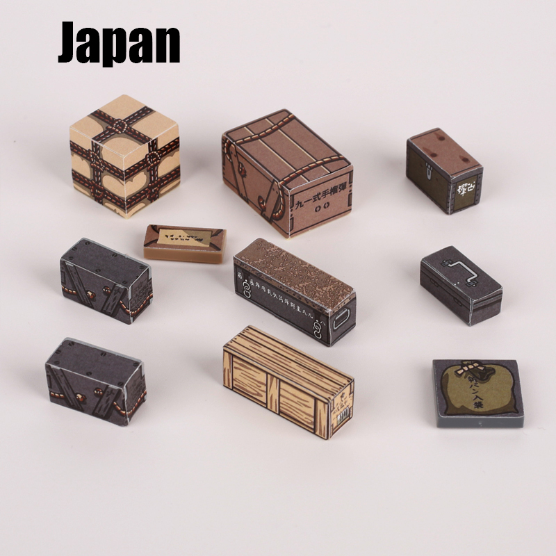 MOC WW2 German USA Soviet British Army Soldiers Sticker Military Building Blocks Weapon Material Package Accessories Parts Toys
