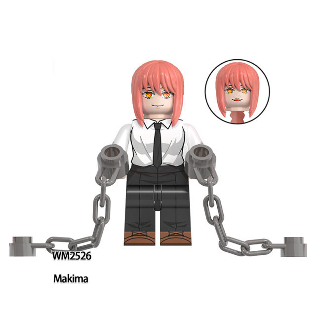 WM6159 Chainsaw Man Japanese Anime Series Minifigures Building Block Cartoon Denji Makima Power Decoration Toy Gift Children Boy