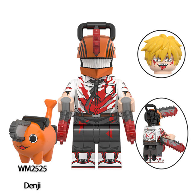 WM6159 Chainsaw Man Japanese Anime Series Minifigures Building Block Cartoon Denji Makima Power Decoration Toy Gift Children Boy