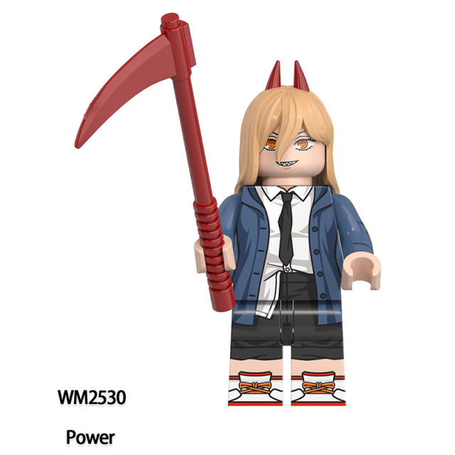 WM6159 Chainsaw Man Japanese Anime Series Minifigures Building Block Cartoon Denji Makima Power Decoration Toy Gift Children Boy