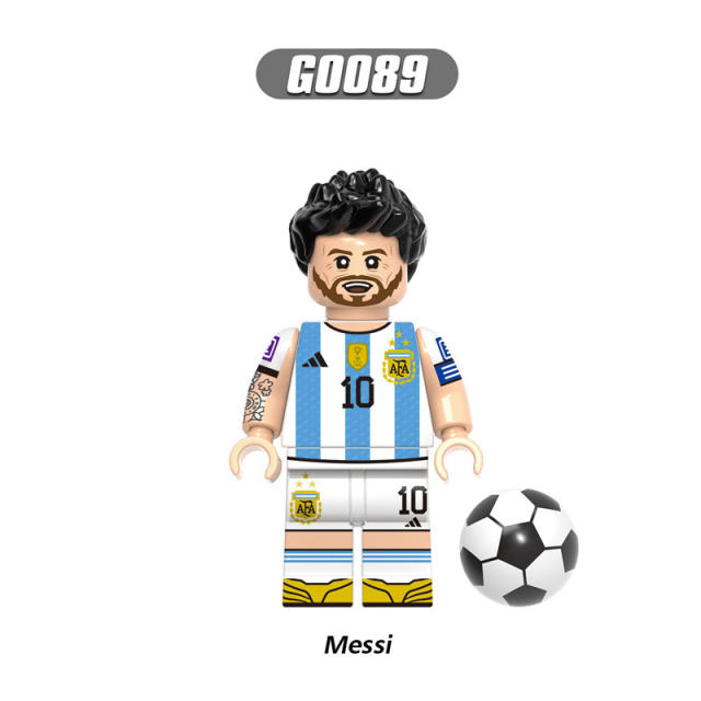 G0112 World Cup Soccer Match Player Minifigs Building Blocks Football Athletes Messi Mbappé Ronaldo Compatible Gifts Children