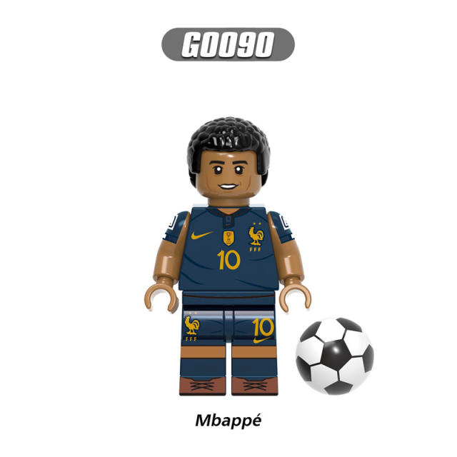 G0112 World Cup Soccer Match Player Minifigs Building Blocks Football Athletes Messi Mbappé Ronaldo Compatible Gifts Children