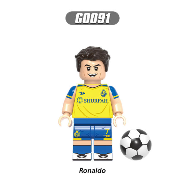 G0112 World Cup Soccer Match Player Minifigs Building Blocks Football Athletes Messi Mbappé Ronaldo Compatible Gifts Children