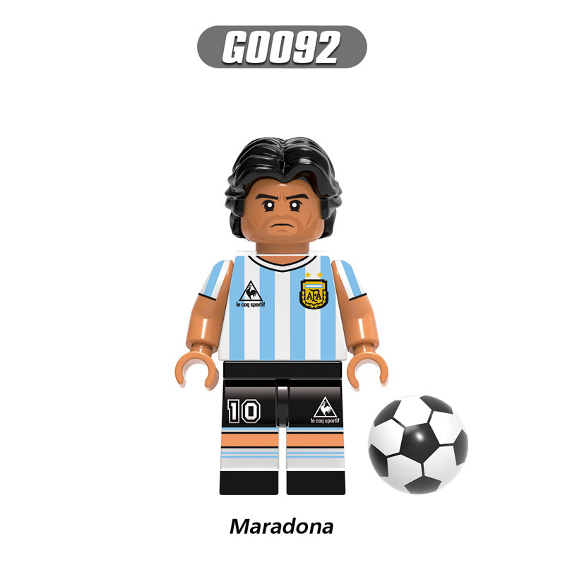 G0112 World Cup Soccer Match Player Minifigs Building Blocks Football Athletes Messi Mbappé Ronaldo Compatible Gifts Children