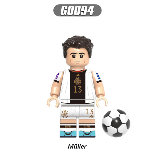 G0112 World Cup Soccer Match Player Minifigs Building Blocks Football Athletes Messi Mbappé Ronaldo Compatible Gifts Children