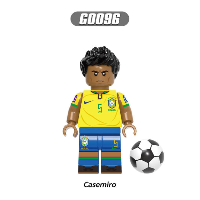 G0112 World Cup Soccer Match Player Minifigs Building Blocks Football Athletes Messi Mbappé Ronaldo Compatible Gifts Children