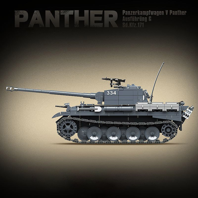 WW2 German Panther Medium Tank Sd.kfz.171 Military Minifigures Building Blocks Soldiers Weapon Gun Accessories Battery Boys Gift