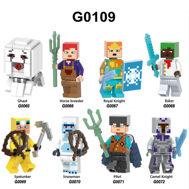 G0109 Minecraft Series Minifigs Building Blocks Sandbox Games Ghast Horse Breeder Baker Spelunker Accessories Toys Gifts Boys