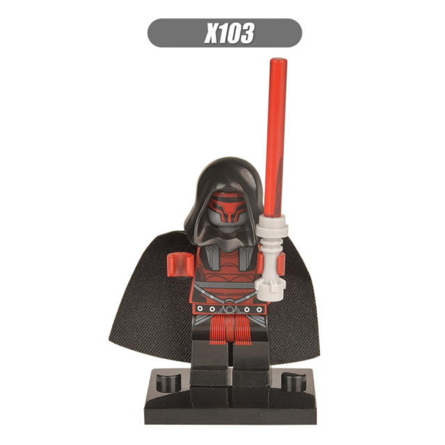X103 Marvel Star Wars Series Black Warrior Darth Revan Minifigures Building Blocks Superheroes Weapon Lightsabe Cloak Toys Gifts