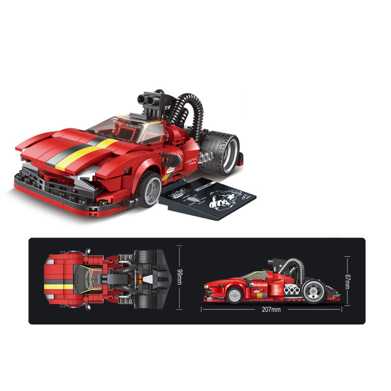 1:24 MOC New Supercar Explosive Modification Series Building Blocks Refitted Champions Sports Racing Vehicles Kids Toys Gift Boy