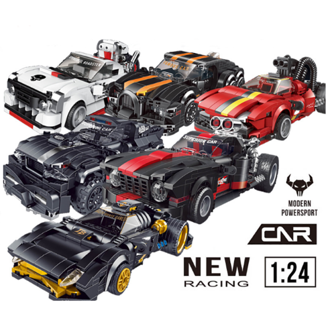 1:24 MOC New Supercar Explosive Modification Series Building Blocks Refitted Champions Sports Racing Vehicles Kids Toys Gift Boy