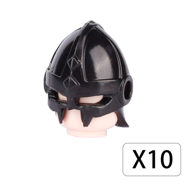 Medieval Military Series Black Viking Helmet Building Blocks Troops Warrior Weapon Soldiers Army Shield Accessories Gifts Boys