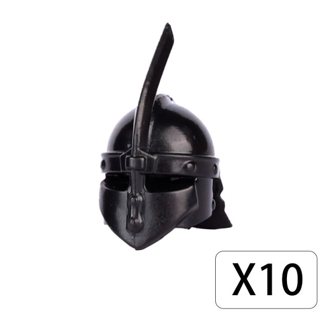 10 PCS Medieval Series Thrall Helmet Building Blocks Military Knight Weapon Army Soldiers Accessories Warriors Middle Ages Boys