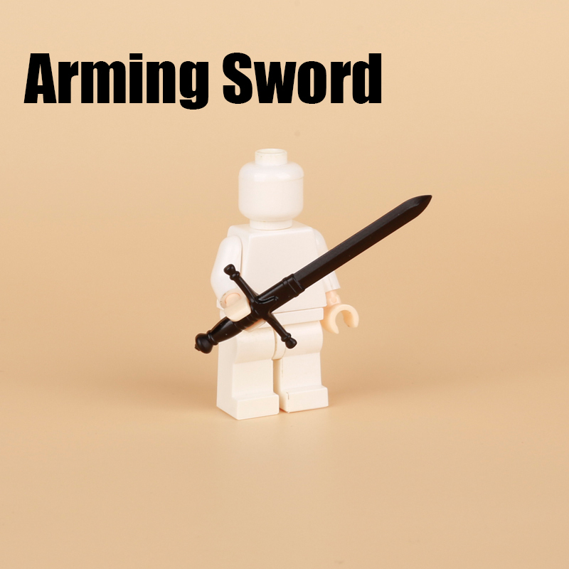 Medieval Series Military Arming Sword Building Blocks Knight Soldiers Army Warrior Weapon Accessories Parts War Toys Boys Gifts