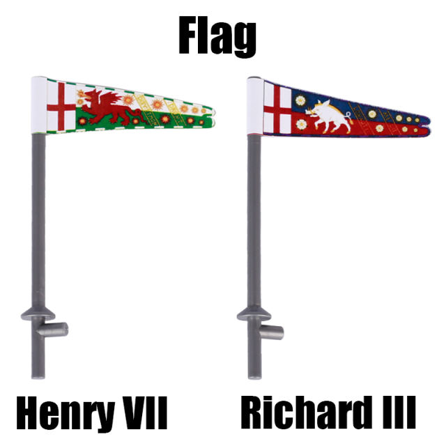 Medieval Military Series The King OF England Richard III Henry VII Flag Royal Dragon War Knight Soldiers Accessories Boys Toys