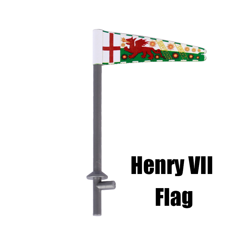 Medieval Military Series The King OF England Richard III Henry VII Flag Royal Dragon War Knight Soldiers Accessories Boys Toys
