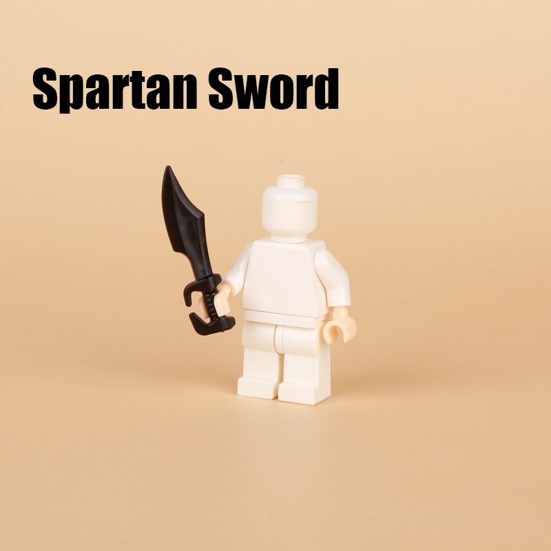 Medieval Series Spartan Sword Building Blocks Military War Army Soldiers Historic Weapon Knife Accessories Parts Models Toys Boy