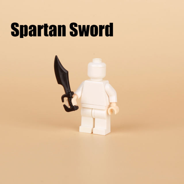 Medieval Series Spartan Sword Building Blocks Military War Army Soldiers Historic Weapon Knife Accessories Parts Models Toys Boy