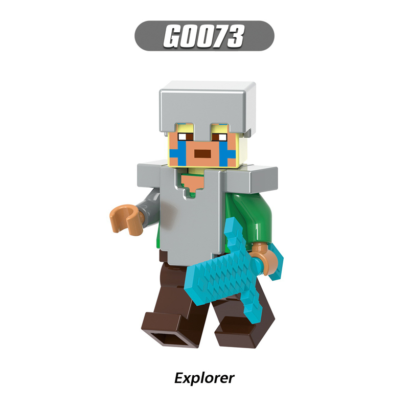 G0110 Minecraft Series Minifigs Building Blocks Exploer Ocelot Farmer Panda Villager Alpace Herders Accessories Toys Gifts Boys