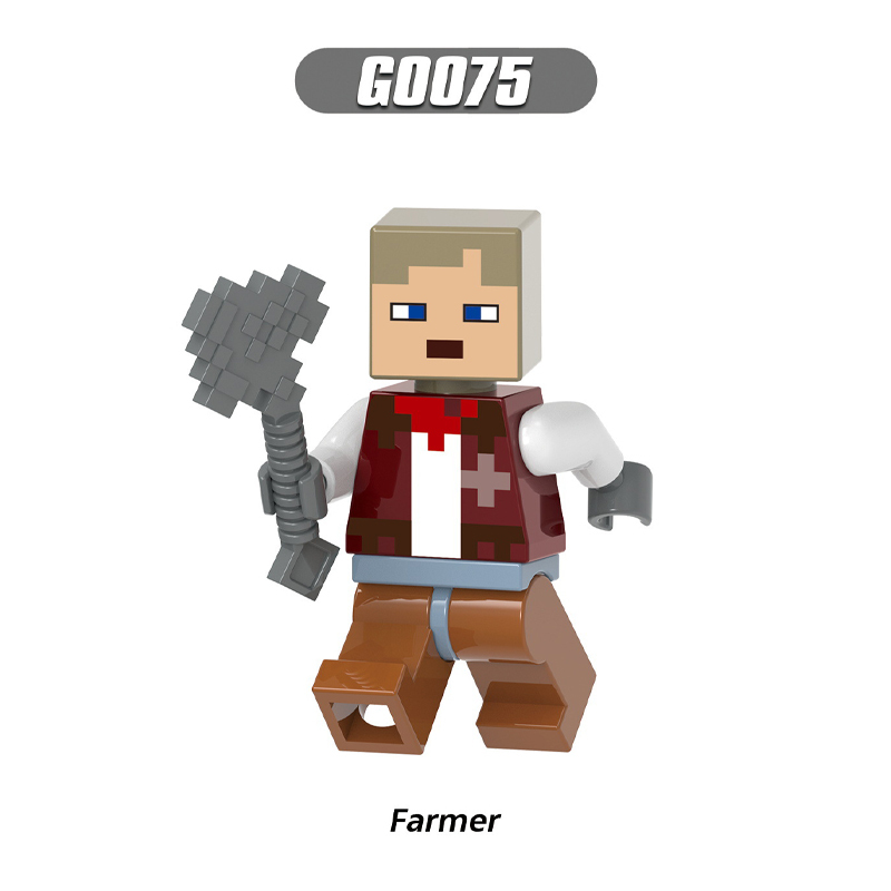 G0110 Minecraft Series Minifigs Building Blocks Exploer Ocelot Farmer Panda Villager Alpace Herders Accessories Toys Gifts Boys