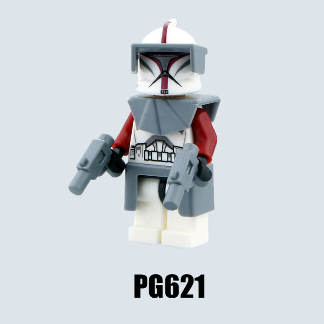 PG621 American Science Star Wars Series Clone Minifigs Building Blocks War Commander Helmet Weapon Parts Action Boys Toys Gifts
