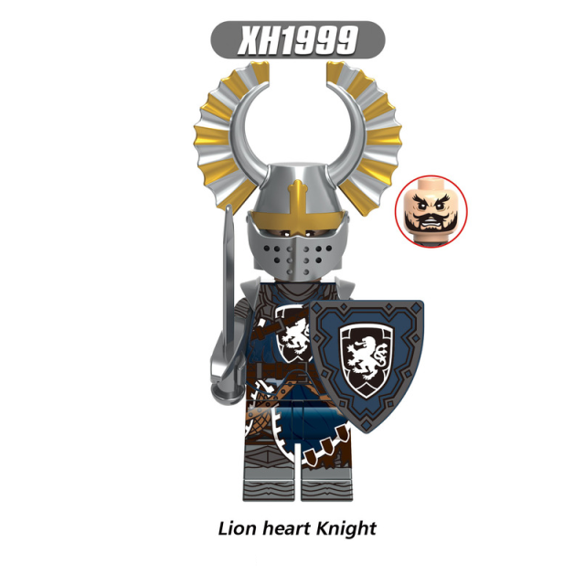 X0348 Medieval Soldiers Military Minifigs Building Blocks Empire Temple Knight Battle Priest Weapon Helmet Shield Armored Toys