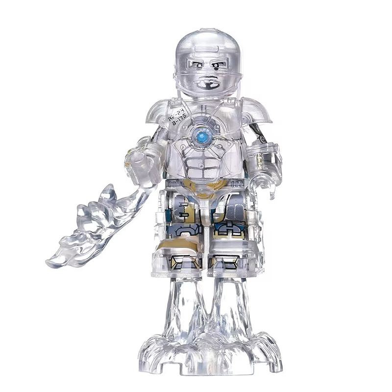 CQ01 A Marvel Series Superhero Iron Man Minifigs Building Blocks Tony Stark Transparent Mark I Mecha ArmorWeapon Toys Boys Gifts