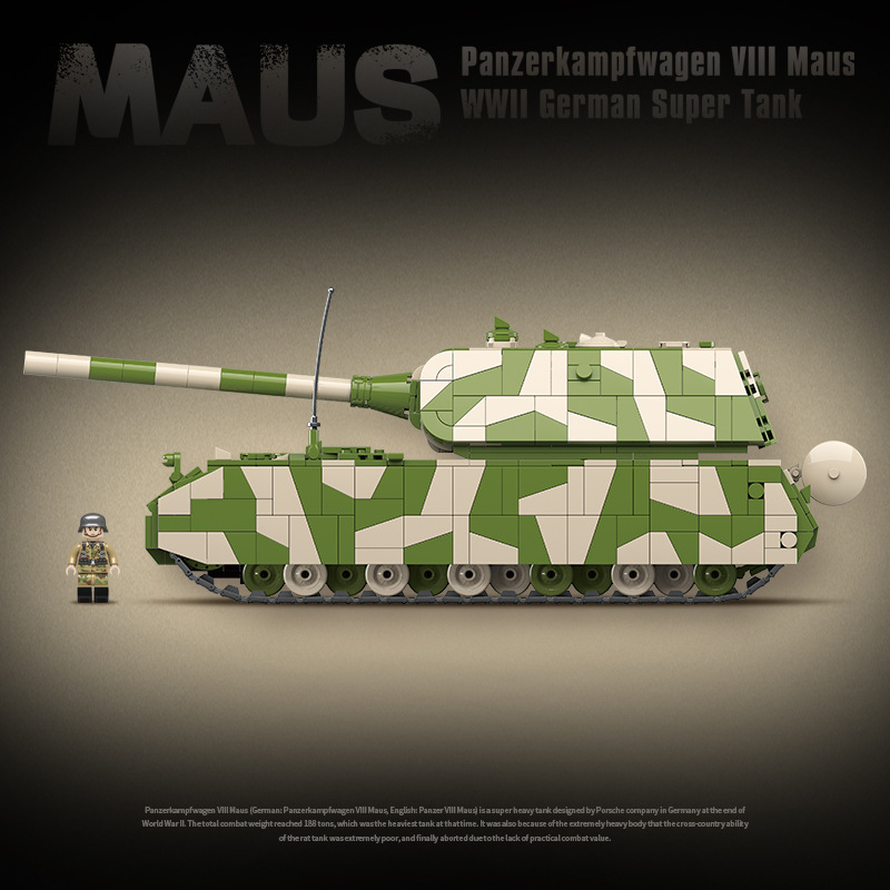 WW2 German Panzer VIII Maus Super Heavy Tank — Brick Block Army