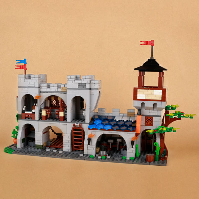 MOC City Medival Castle Series Building Blocks Military Gate Ladder Tower Torch Flowers Plants Trees Accessories Parts Toys Gift
