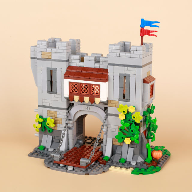 MOC City Medival Castle Series Building Blocks Military Gate Ladder Tower Torch Flowers Plants Trees Accessories Parts Toys Gift