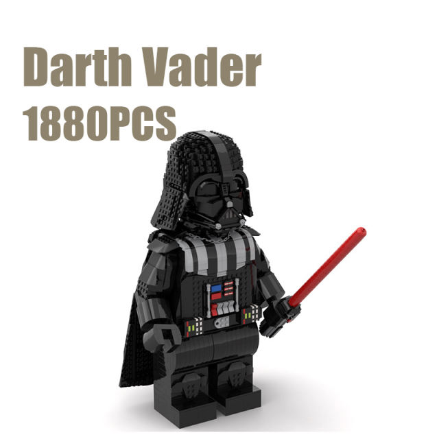 1880PCS Star Wars Series Darth Vader Giant Minifigs Building Blocks Anakin Skywalker Helmet Weapon Cloak Laser Rod Toys Boy Gift