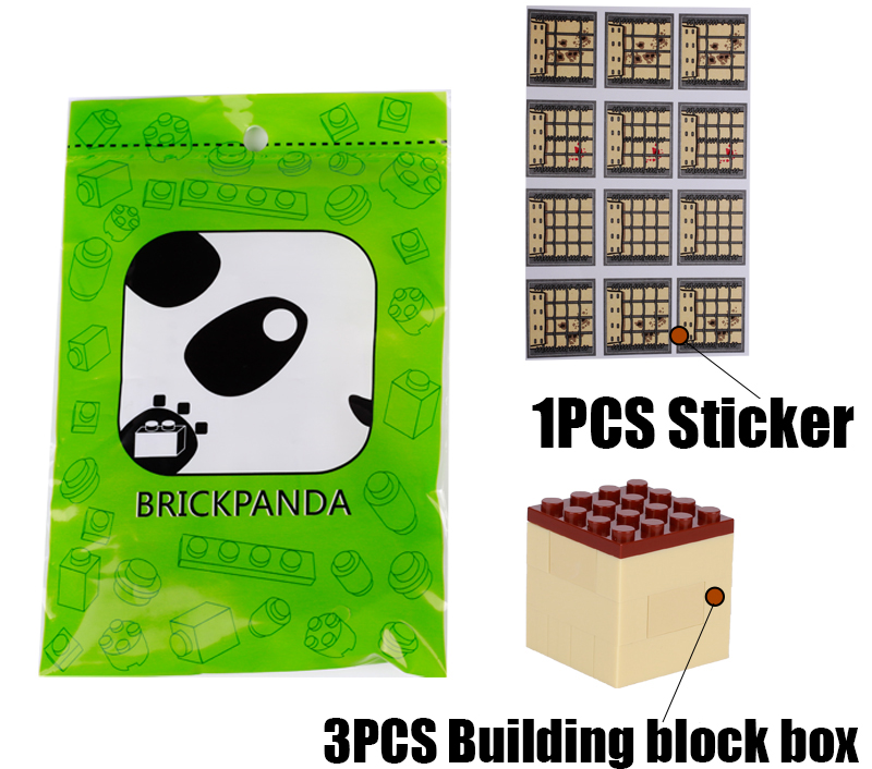 Military Series Field Bastion Sticker Bricks Minifigs War Wall Parts