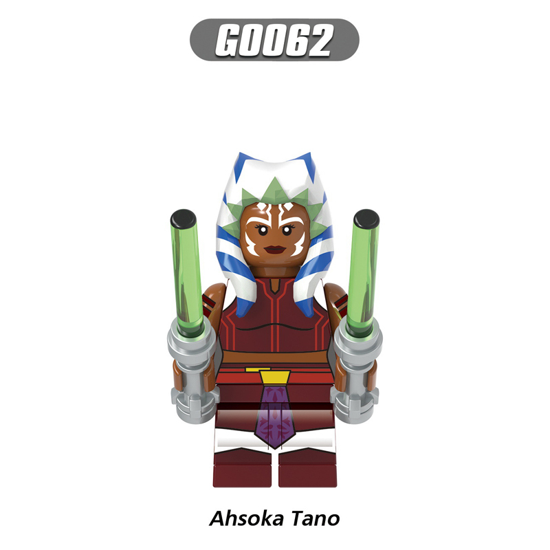 G0108 Star Wars Series Minifigs Building Blocks Superheroes Anakin Skywalker Ahsoka Tano Jedi Temple Guard Weapon Lightsaber Toy