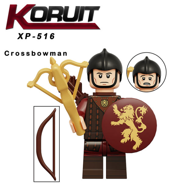 KT1068 Medieval Series Heavy Armored Soldier Minifigs Building Blocks Crossbowman Pikeman Armorknight Shield Helmet Sword Toys