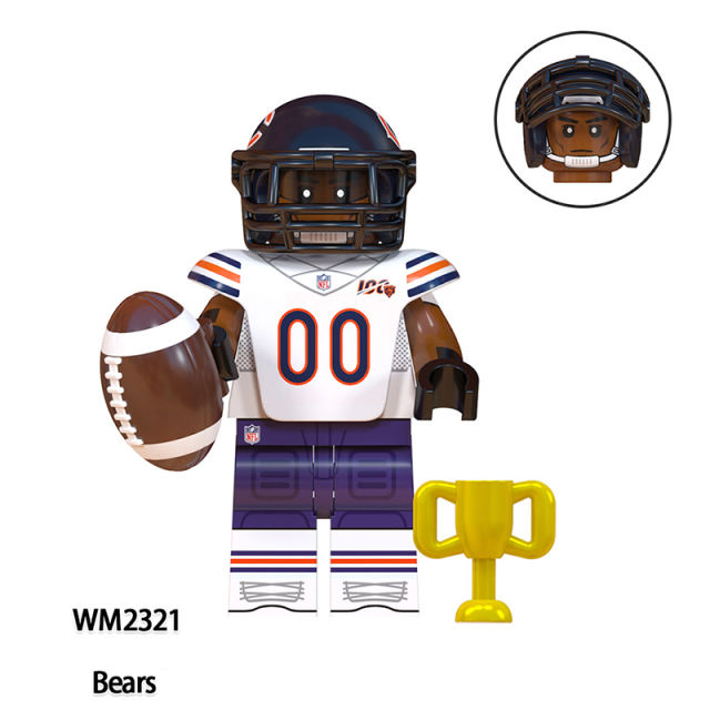 WM6135 Rugby Player Athletes Series Minifigures Building Blocks American Football Seahawks Saints Patriots Colts Toys Gifts Kids
