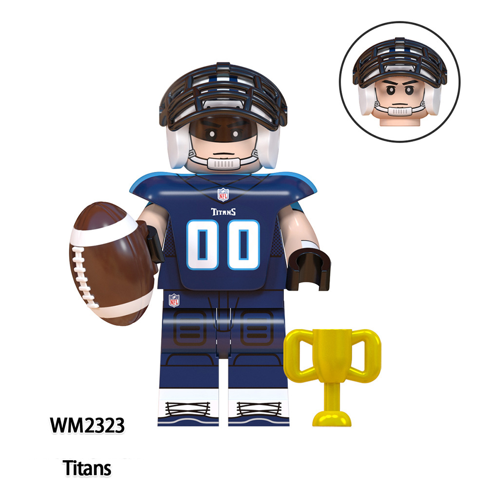 WM6135 Rugby Player Athletes Series Minifigures Building Blocks American Football Seahawks Saints Patriots Colts Toys Gifts Kids
