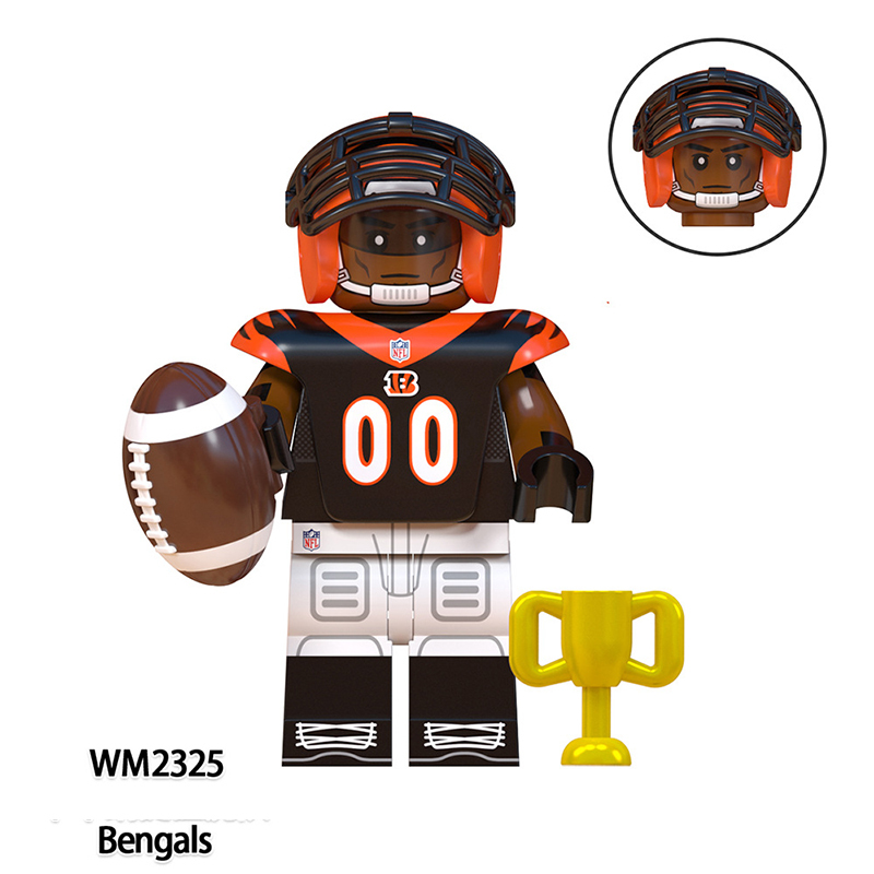 WM6135 Rugby Player Athletes Series Minifigures Building Blocks American Football Seahawks Saints Patriots Colts Toys Gifts Kids