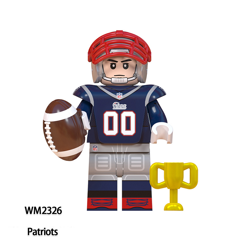 WM6135 Rugby Player Athletes Series Minifigures Building Blocks American Football Seahawks Saints Patriots Colts Toys Gifts Kids