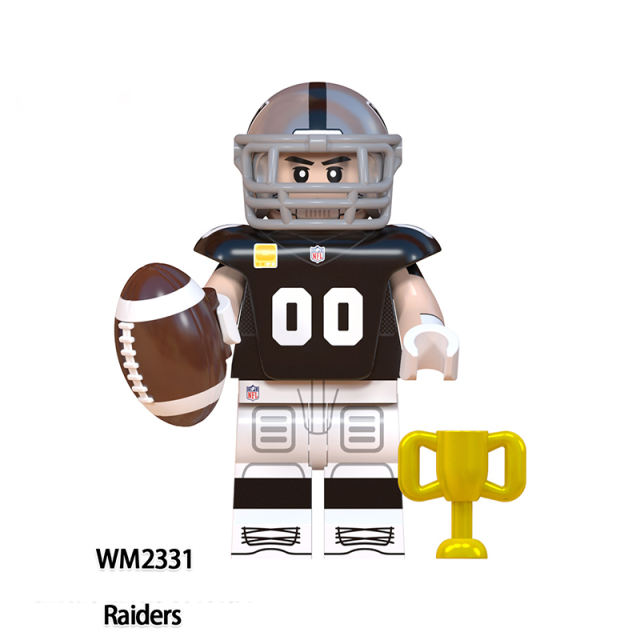 WM6136 Rugby Series Athletes Team Minifigs Builiding Blocks American Football Player Chargers Texans Washington Toys Gifts Kids