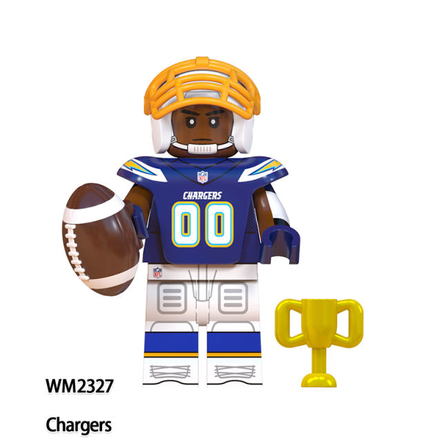 WM6136 Rugby Series Athletes Team Minifigs Builiding Blocks American Football Player Chargers Texans Washington Toys Gifts Kids