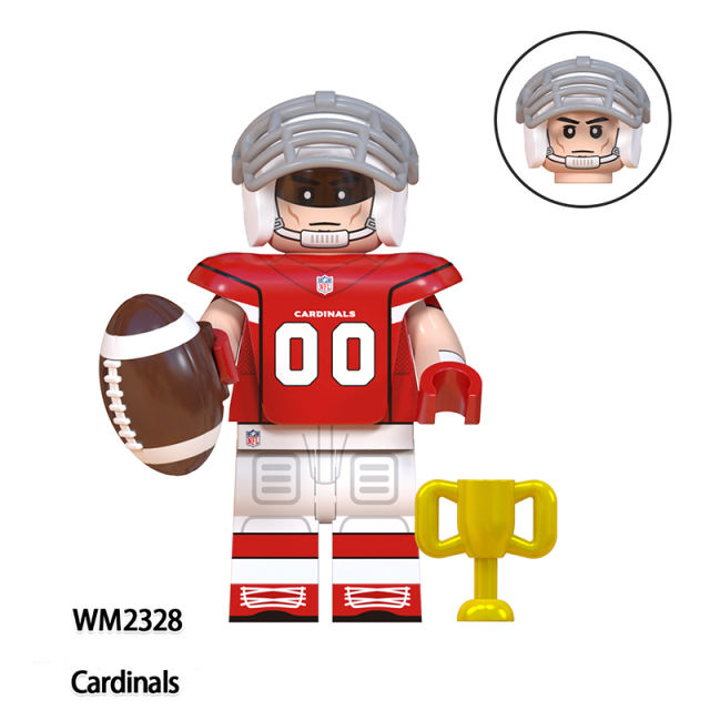 WM6136 Rugby Series Athletes Team Minifigs Builiding Blocks American Football Player Chargers Texans Washington Toys Gifts Kids