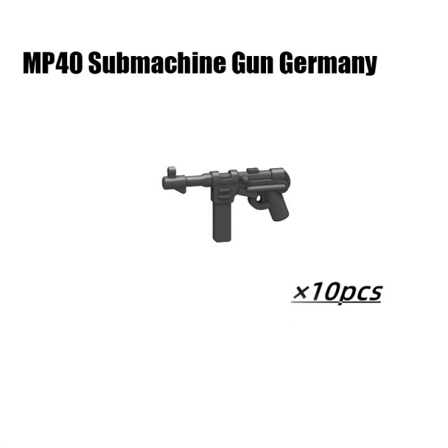 WW2 Military Weapon Gun Series Accessories USA Britain Soviet Italy Russia Army Solider Submachine Carbene Semi Automatic Rifle