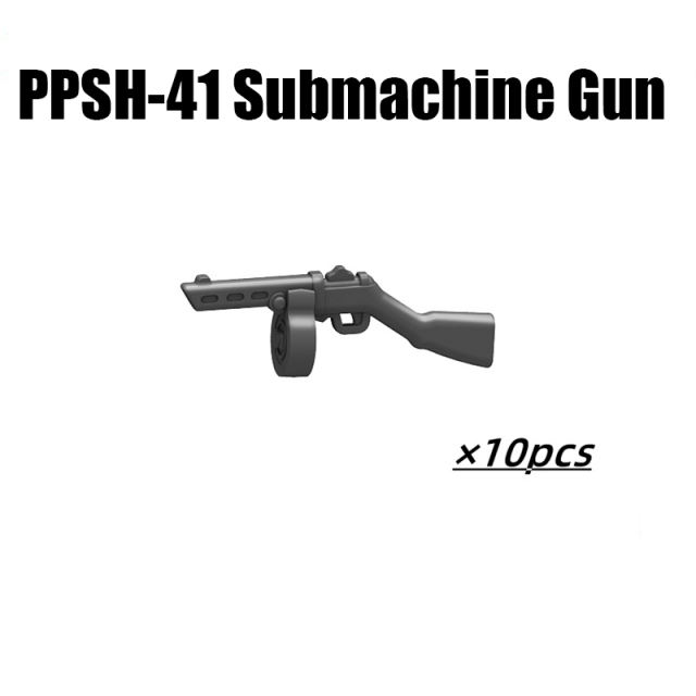 WW2 Military Weapon Gun Series Accessories USA Britain Soviet Italy Russia Army Solider Submachine Carbene Semi Automatic Rifle