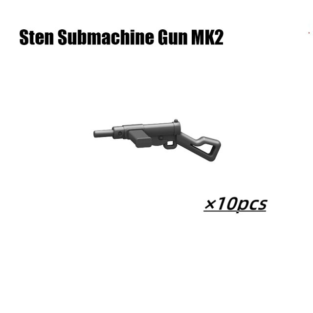 WW2 Military Weapon Gun Series Accessories USA Britain Soviet Italy Russia Army Solider Submachine Carbene Semi Automatic Rifle
