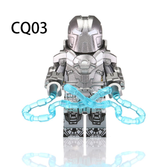 CQ03 Marvel Series Supervillain Whiplash Minifigs Building Blocks Mark Scarlotti Iron Man Avengers Helmet Weapon Toys Boys Gifts