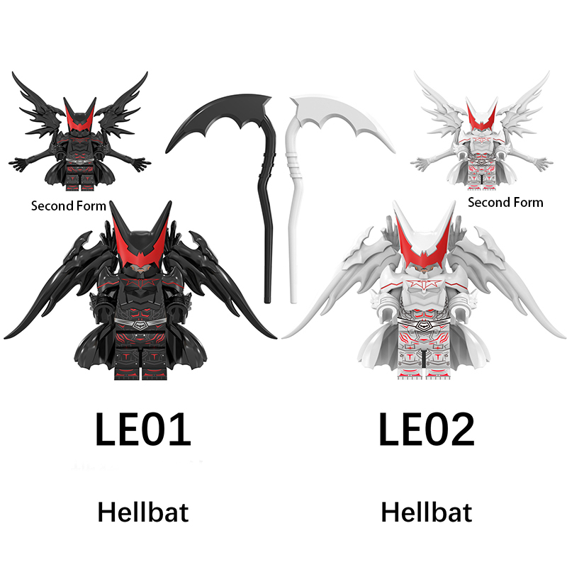 LE01-02 American DC Movie Series Superhero Hellbat Minifigs Building Blocks Justice League Batman Weapon Wing Accessories Toys Boys Gift